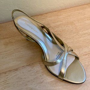 New - Naturalizer Gold Sling-back Heels